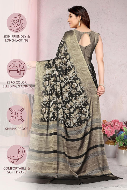Vasthrlay Fashion Chiffon Printed Navy Ethnic Wear