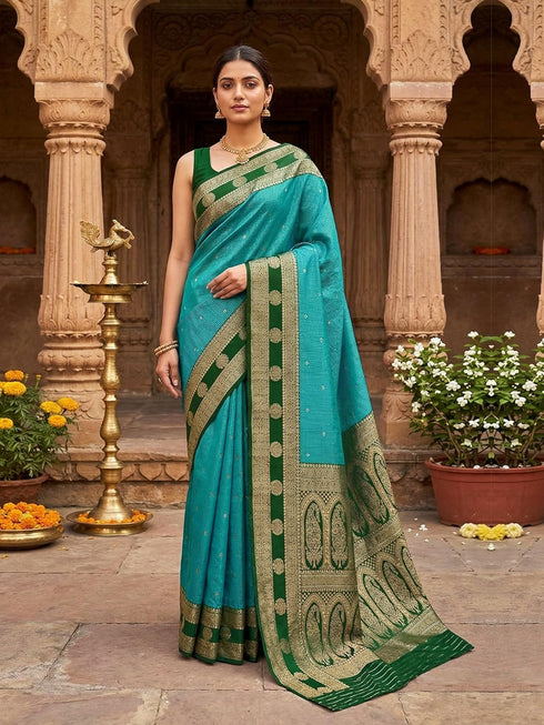 Vasthrlay Jacquard Traditional Unstitch Purpleorange Ethnic Wear