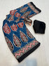Vasthrlay Ajrakh Saree Crepe