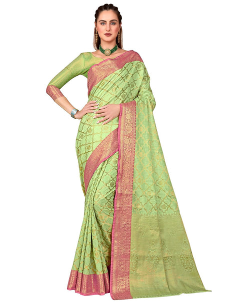 Vasthrlay Banarasi Green Ethnic Wear