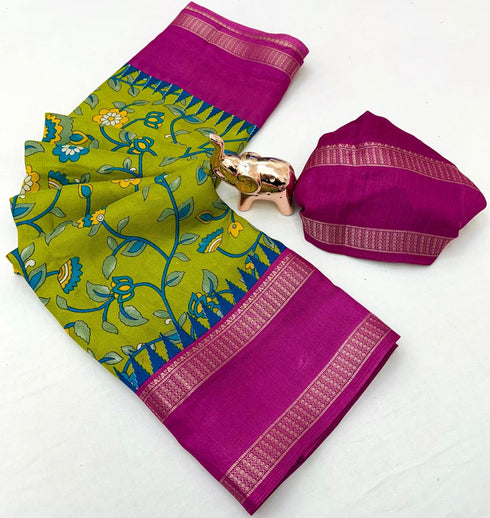 Vasthrlay Tussar Print Saree