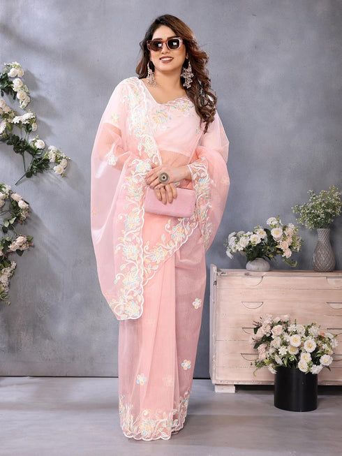 Vasthrlay Embroidered Unstitched Pari Black Free Ethnic Wear