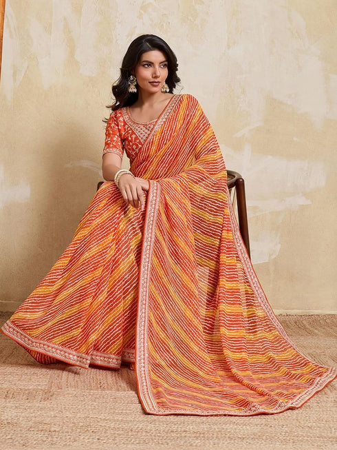 Vasthrlay Embroidered Embellished Wedding Saree