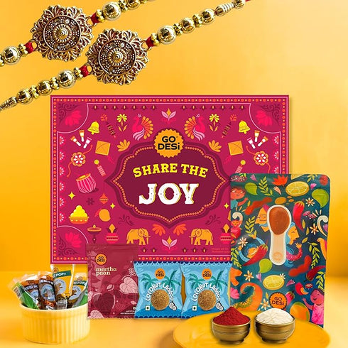 Go Desi Rakhi Gift Box – 11 Items | Rakhi Gift for Brother