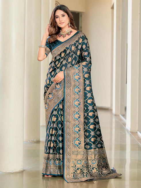 Vasthrlay Kanjivaram Satin Orange Ethnic Wear