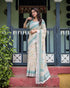 Vasthrlay Turquoise Floral Embroidered Saree