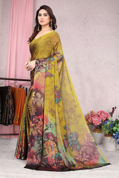 Vasthrlay Fashion Chiffon Dusty Turquoise Ethnic Wear
