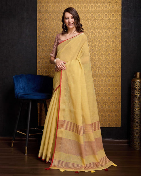 Vasthrlay Women's Cotton Unstitched Blouse Saree