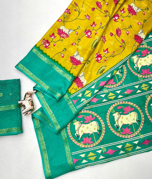 Vasthrlay Silk Saree Kalamkari