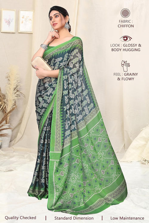 Vasthrlay Fashion Georgette Kalmkari Mehandi Ethnic Wear
