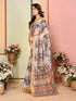 Vasthrlay Brown Printed Unstitched Saree
