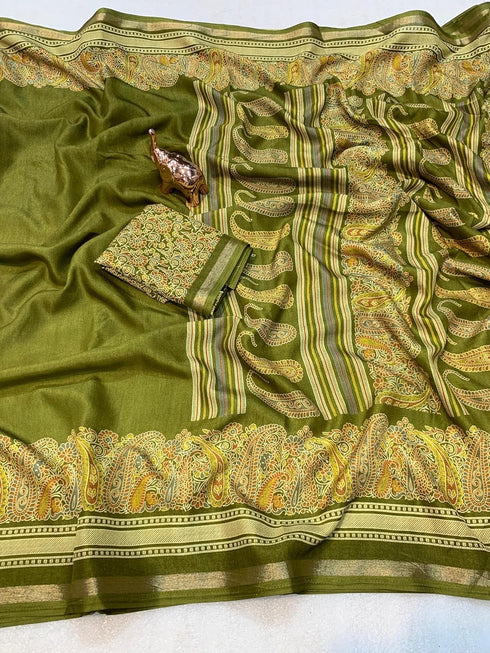 Vasthrlay Kalamkari Digital Piece Navy