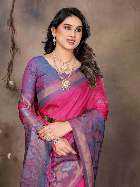Vasthrlay Kanjivaram Saree Banarasi Blouse Wedding