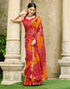 Vasthrlay Chiffon Bandhani Unstitched Green Saree