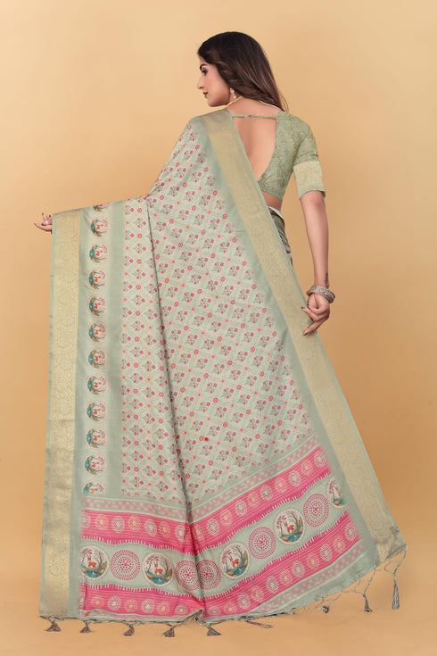 Vasthrlay Kanjivaram Traditional Unstitched Saree