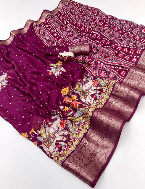Vasthrlay Kalamkari Georgette Weaving