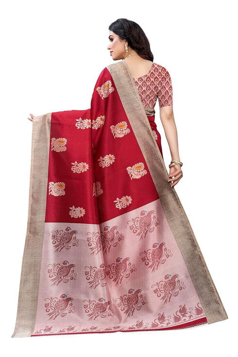 Vasthrlay Printed Kesar Blue Free Ethnic Wear