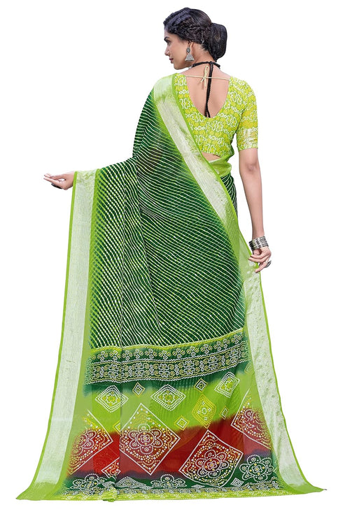 Vasthrlay Bandhani Chiffon Rani Ethnic Wear