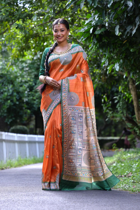 Vasthrlay Beautiful Kalamkari Contrast