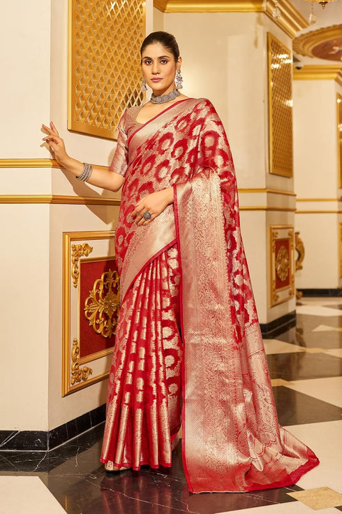 Vasthrlay Organza Patola Leriya Unstitched Saree