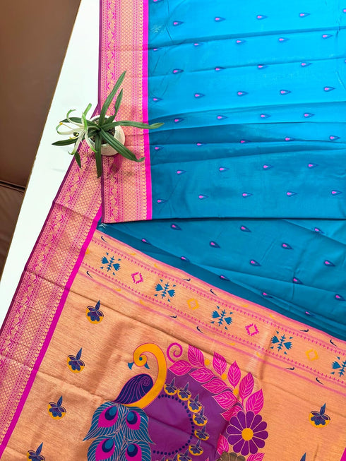 Vasthrlay Paithani Kanjivaram Royalblue