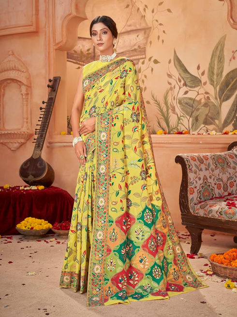 Vasthrlay Kashmiri Pashmina Heritage White Ethnic Wear
