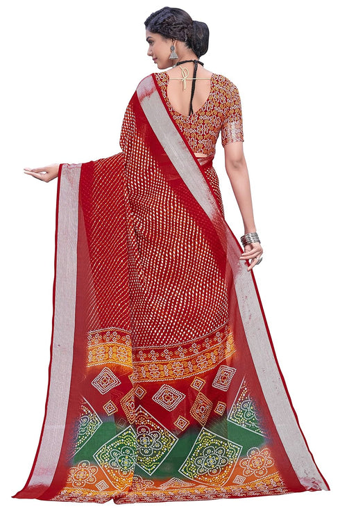 Vasthrlay Bandhani Chiffon Rani Ethnic Wear