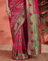 Vasthrlay Banarasi Jacquard Unstitched Pink Saree