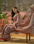 Vasthrlay Womens Printed Unstitched Maroon Saree