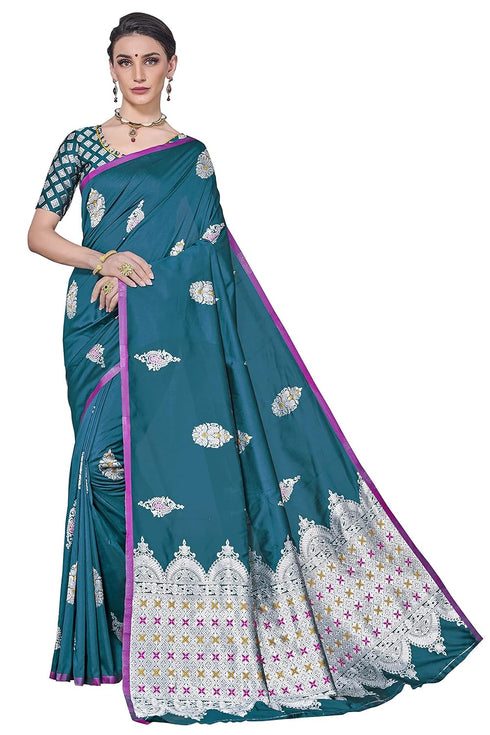 Vasthrlay Banarasi Gs Firozi Ethnic Wear