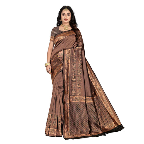 Vasthrlay Kanjivaram Unstitched Saree