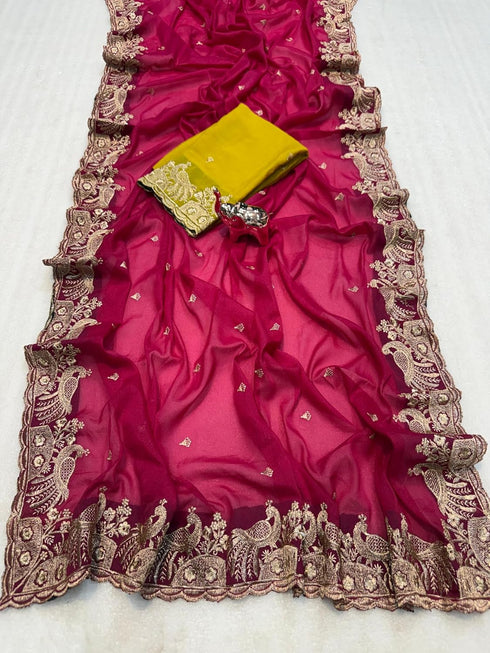 Vasthrlay Georgette Embroidery Unstitch
