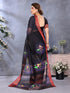 Vasthrlay Black Unstitched Saree