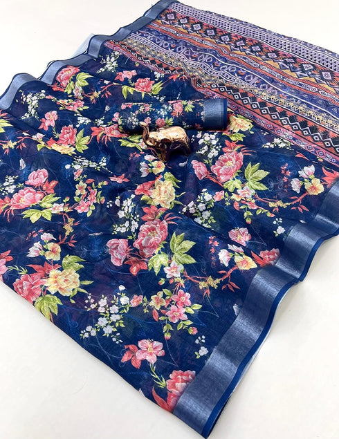 Vasthrlay Tussar Handloom Printed
