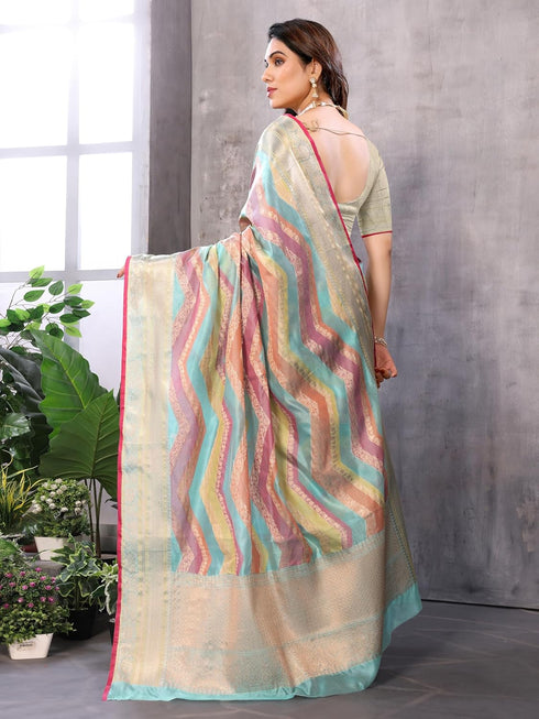Vasthrlay Jacquard Unstitched Maharani Pista Free Ethnic Wear