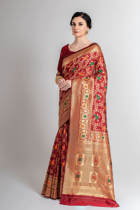 Vasthrlay Magenta Banarasi Designer Saree