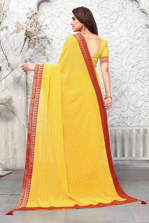 Vasthrlay Fashion Georgette Bandhej Red Ethnic Wear