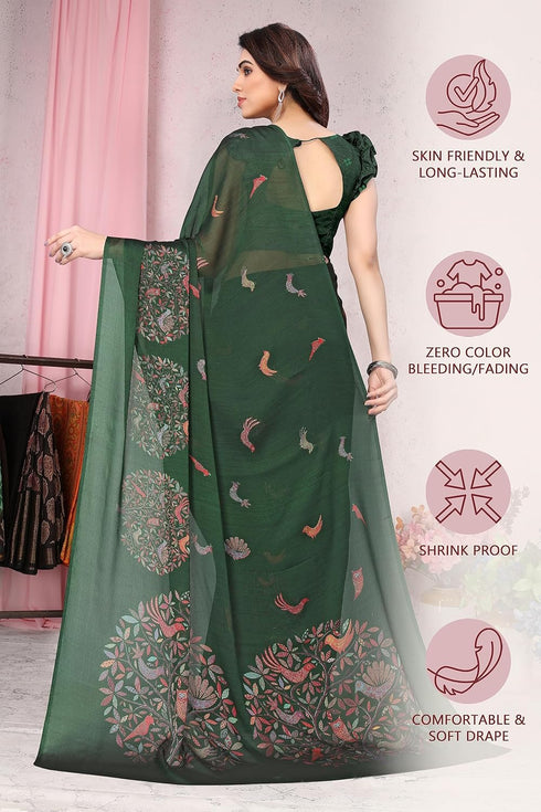 Vasthrlay Fashion Chiffon Printed Dusty Ethnic Wear