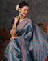 Vasthrlay Banarasi Kanjeevaram Unstitched Beige Saree