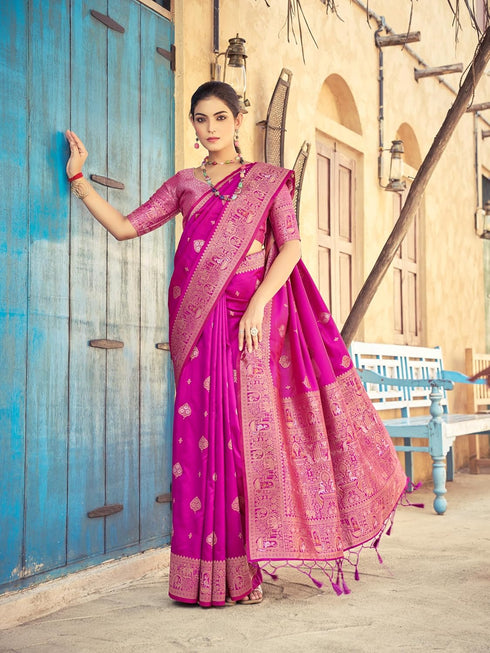 Vasthrlay Kanjivaram Unstitched Jacquard Stylish Saree
