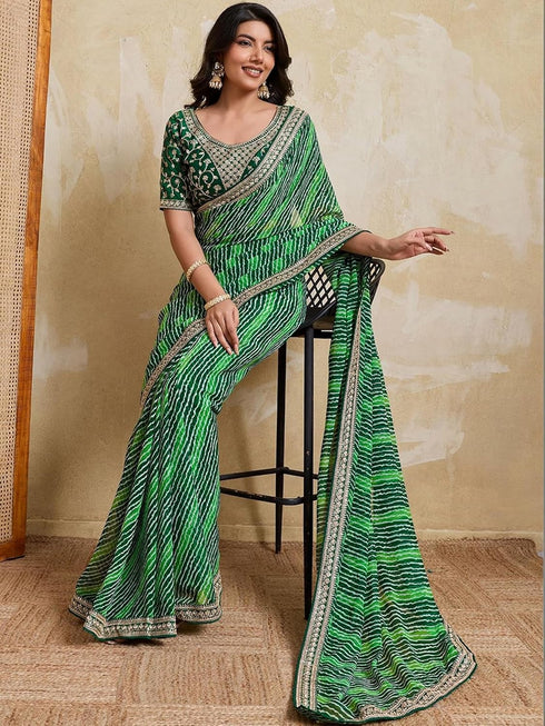 Vasthrlay Embroidered Embellished Wedding Saree