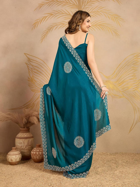 Vasthrlay Siroski Unstitched Morpeach Ethnic Wear