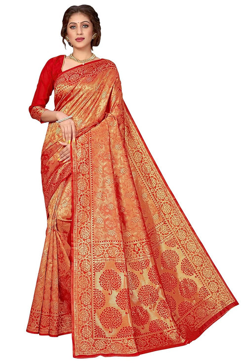 Vasthrlay Banarasi Gs Wedding Red Ethnic Wear