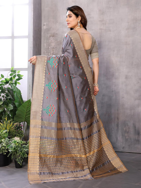VasthrlayBoarder Embroidered Unstitched Gold Free Ethnic Wear