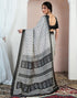Vasthrlay Bandhani Printed Unstitched Black Saree