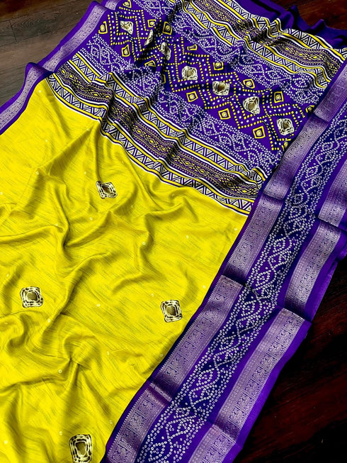 Vasthrlay Tussar Bandhani