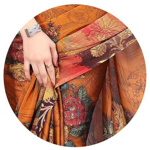 Vasthrlay Fashion Chiffon Dusty Turquoise Ethnic Wear