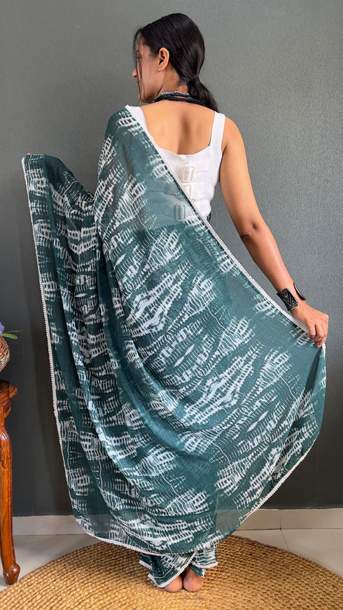 Vasthrlay Maroon Georgette Printed Unstitched Saree