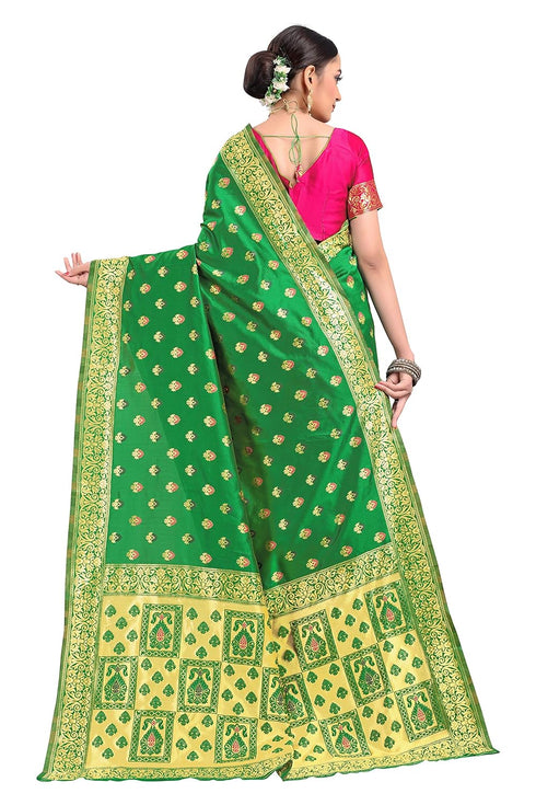 Vasthrlay Banarasi Gs Bridal Green Ethnic Wear