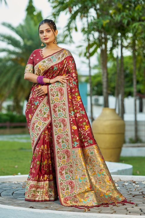 Vasthrlay Kanjivaram Unstitched Saree